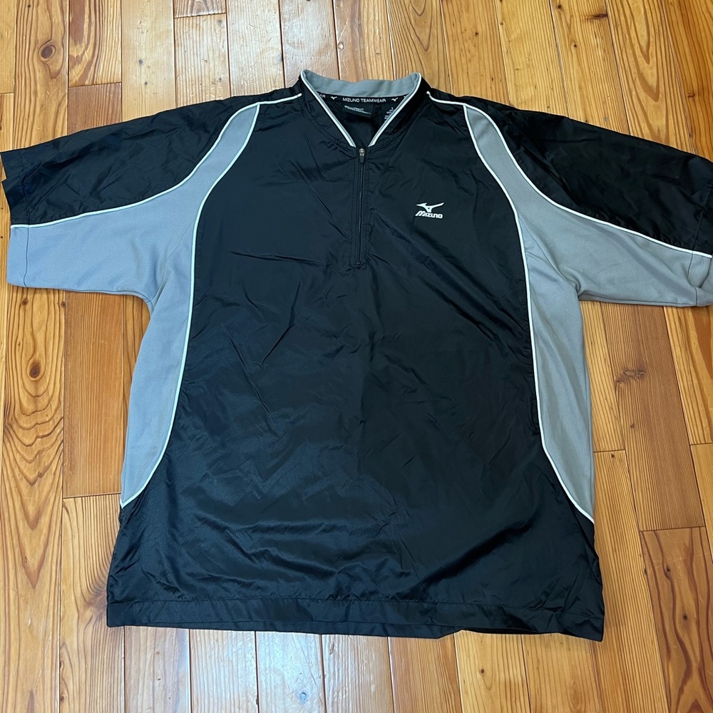 MIZUNO BASEBALL short sleeve 3/4 zip Men’s size Large